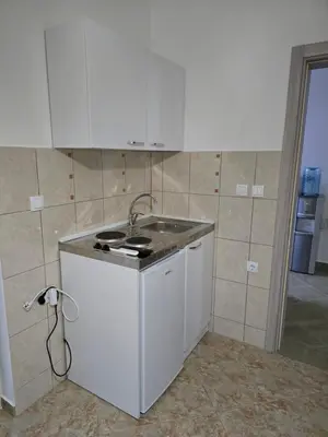 a kitchen with a sink and a counter top at Vila Cattleya in Donji Štoj