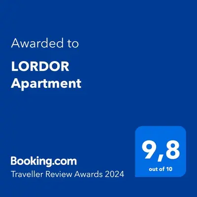 a screenshot of a phone with the text awarded to lorator appointment at LORDOR Apartment in Budva