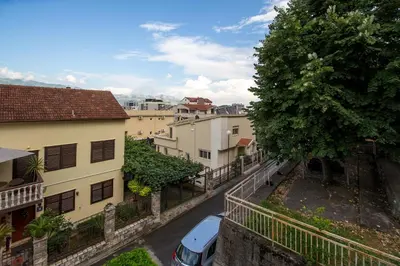 an overhead view of a city street with buildings at Guesthouse Dapcevic in Budva