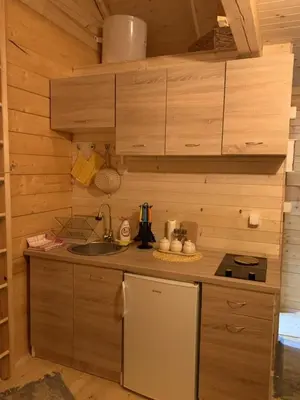 a kitchen with a sink and a counter top at Little Paradise in Virpazar