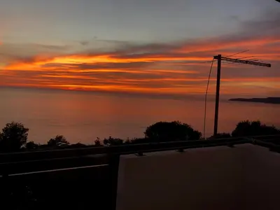 a sunset from the roof of a house at Kuća Radović in Budva