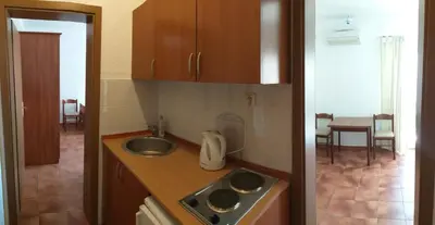 a kitchen with a sink and a counter top at Бар Шушань Апартаменты Главановича 25 in Bar
