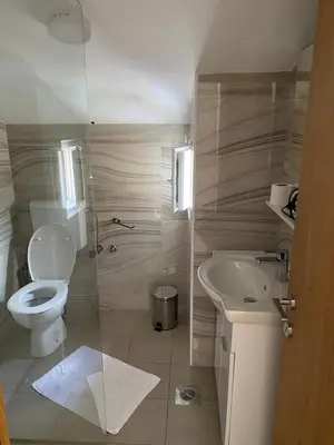 a bathroom with a toilet and a sink at Apartments Boss in Budva