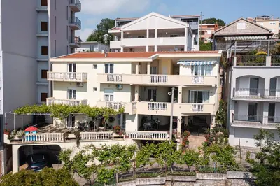 an aerial view of a building with balconies at Apartment Dragicevic 5 with Garage in Budva