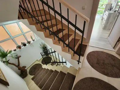 an overhead view of a staircase in a house at Egon Apartments in Budva