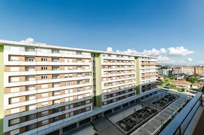 a view from the balcony of a building at Apartments Centrale 28 in Podgorica