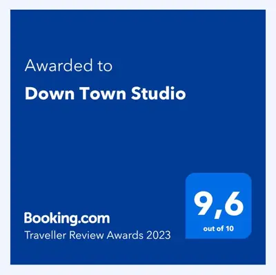 a screenshot of a down town studio with a blue background at Down Town Studio in Ulcinj