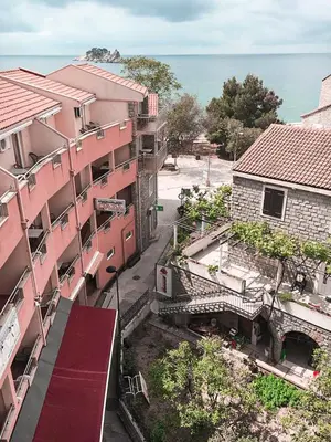 an overhead view of a building and a street at Lux View in Petrovac na Moru