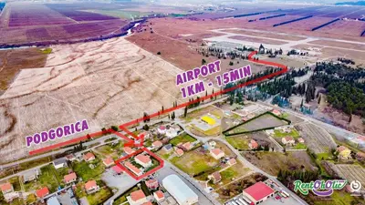 an aerial view of a construction site with a road at Simo apartments airport Podgorica in Podgorica