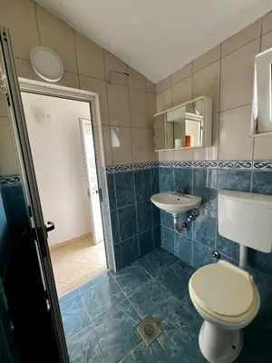 a bathroom with a toilet and a sink at Apartments Rudaj in Ulcinj