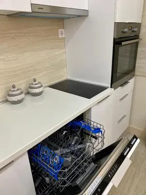 a dishwasher in a kitchen with a white counter top at Nevenka in Bar