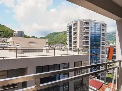 a view from the balcony of a building at Four Views Apartments in Budva