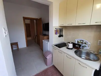 a small kitchen with a sink and a toilet at Apartments Val Maslina in Utjeha