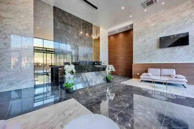 a living room with a couch and a fireplace at A21 LUX - Soho City Complex in Bar