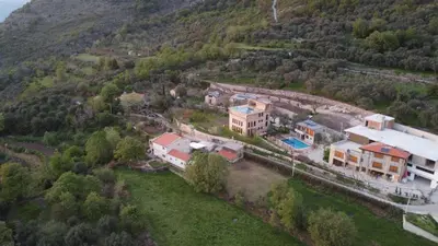 an aerial view of a house on a hill at AparDibra in Bar