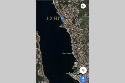 a google maps screenshot with the locations mentioned at Garden Apartment- near sea 2 in Dobrota