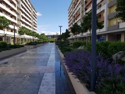 an empty street in an apartment building at Apartman VIVO city central in Podgorica