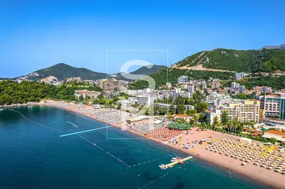an aerial view of a beach and a city at Status-M Аpartments 173 in Becici