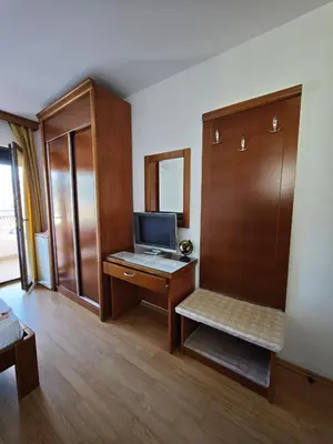 a room with a desk with a computer on it at Villa Krivokapić Budva in Budva