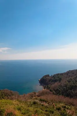 a view of the ocean from the top of a hill at Tophill Altezza Premium - best view and pool in Budva