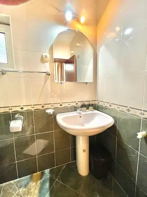 a bathroom with a sink and a mirror at Apartments Petkovic Budva in Budva