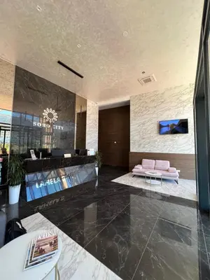 a lobby of a hotel with a reception desk at Luxury Apartment Sea View Soho City 5th floor in Bar