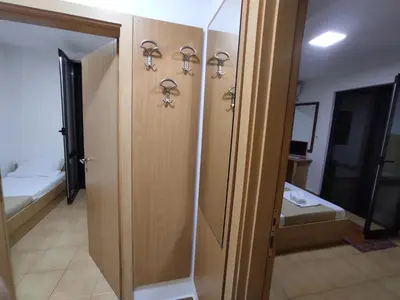 a bathroom with a shower stall and a toilet at Apartments Mare Budva in Budva