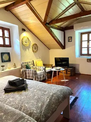 a bedroom with a bed and a couch in a room at HealthyStudio512 Apartments in Kotor