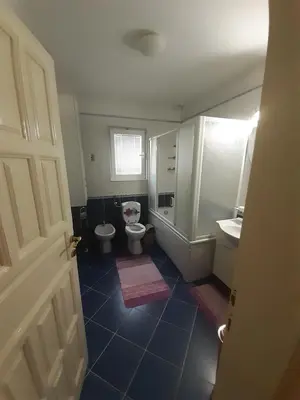 a bathroom with a toilet and a sink at VILA LUKA in Podgorica