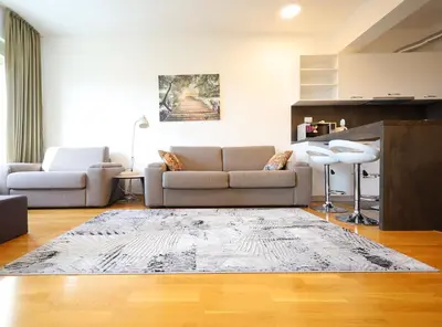 a living room with a couch and a rug at Status-M Apartments 152 in Becici