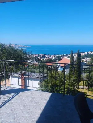 a view of the ocean from a balcony at VIVANA HOUSE in Bar, Susanj