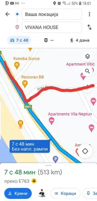a screenshot of a cell phone with a map at VIVANA HOUSE in Bar, Susanj