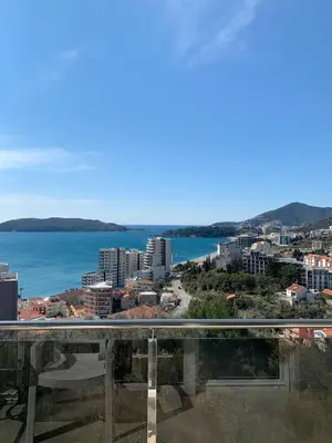 a view of the ocean and a city at Apartments GC 3 in Rafailovici