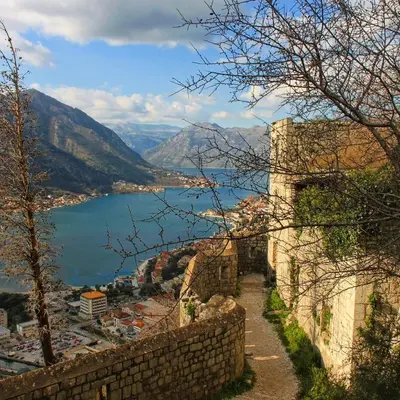 a view of a body of water from a wall at OLD TOWN 303 in Kotor