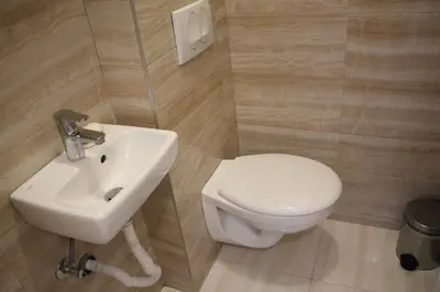 a bathroom with a toilet and a sink at Jovan Vukovic in Kotor