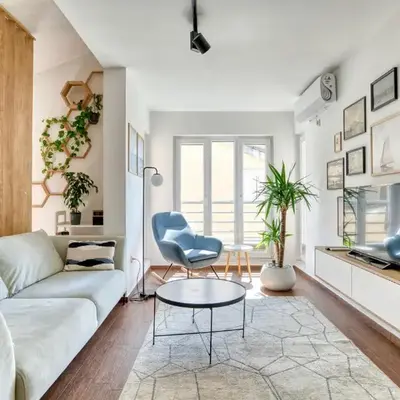 Cozy rooftop apartment with the city view
