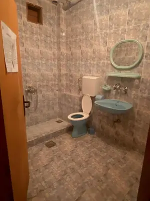 a bathroom with a toilet and a sink at Sunny Villa Apartments in Budva