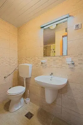 a bathroom with a toilet and a sink at Apartment Ana in Budva