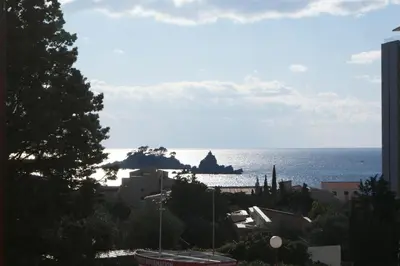 a view of the ocean from a building at Engora 2 in Petrovac na Moru