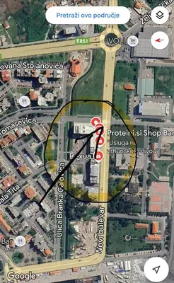 a map of a city with a red marker at M & A Apartment Bar A 29 in Bar