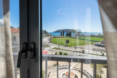 a view of a street from a window at Hotel Millennium by Aycon in Budva