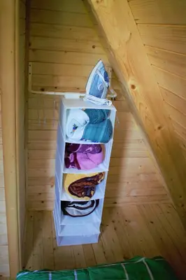 a refrigerator with its door open in a attic at Breeze Home Cottage in Cetinje
