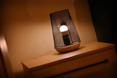 a light sitting on top of a toilet in a room at Lake Valley in Virpazar
