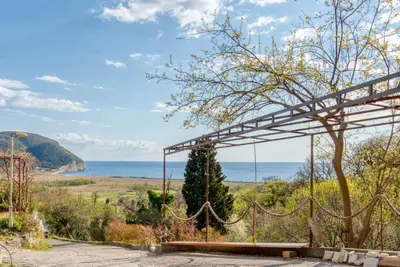 a pavilion with a view of the ocean at SAVOVIC_LUX in Petrovac na Moru