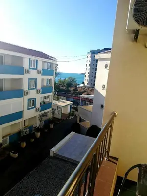 a view of a balcony of a building at Maša Bečići Apartman in Budva