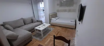 a living room with a couch and a table at Apartment Luka in Podgorica