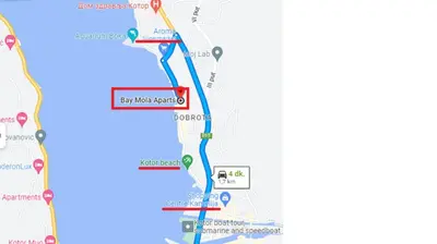a map of the route of the exodus from jerusalem at Bay Mola Aparts in Kotor