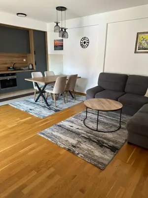 a living room with a couch and a table at Apartman Jedro Lux in Rafailovici
