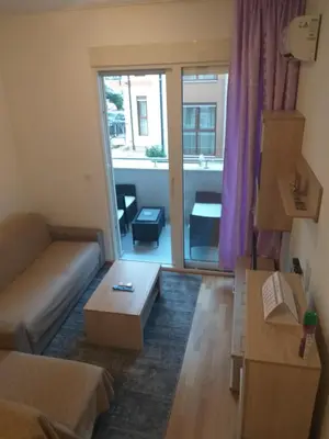 a living room with a couch and a table at Apartment Joković in Budva