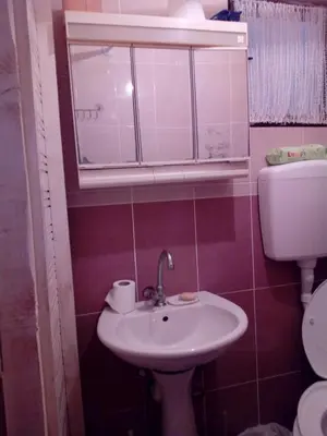 a bathroom with a sink and a toilet at Veličanka in Ulcinj